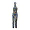 Fashionable geometric printed suspender jumpsuit (with headscarf)