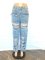 Fashionable loose fitting high waisted wide leg torn jeans
