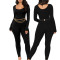 Sexy and fashionable solid color U-neck tight jumpsuit