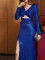 Sexy temperament sequin long sleeved banquet dress long skirt