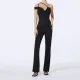 Sexy waistband drape suspender jumpsuit