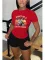 Fashion Large Print Casual Short Sleeve Two Piece Set