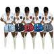 Fashion denim pattern printed short sleeved short skirt two-piece set
