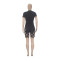Casual fashion pattern printed split hem short sleeved shorts set