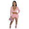 Solid color women's casual sports two-piece set