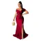 Sexy Dress Nightclub V-Neck Gift Dress Solid Large Split Long Dress Spring/Summer Short Sleeve