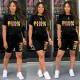 Fashion Large Casual Sports Crew Neck Print Two Piece Set