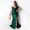 Sexy Dress Nightclub V-Neck Gift Dress Solid Large Split Long Dress Spring/Summer Short Sleeve