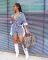 Fashion casual tassel denim three piece set