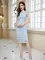 Fashion round neck sleeveless Pencil skirt