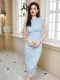 Fashion round neck sleeveless Pencil skirt