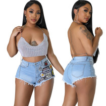 Fashion Slim Fit Elastic Denim Capris