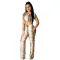 Fashion snake print short sleeved long pants cover