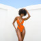 Sexy beach solid color suspender One-piece swimsuit