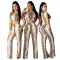 Fashion snake print short sleeved long pants cover