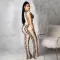 Fashion snake print short sleeved long pants cover