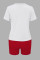 Fashion large size printed casual two-piece set