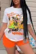 Fashion large size printed casual two-piece set