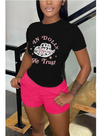 Fashion Large Print Casual Two Piece Set