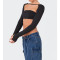 Solid backless strapping bra cover refers to a two-piece top set