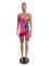 Fashion casual printed sleeveless suspender jumpsuit