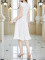Fashionable Short Sleeve Round Neck Waist Lace A-Line Dress