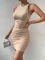 Sleeveless Round Neck Pleated Tight Elastic Short Dress Amazon eBay Party Wrap Hip Dress