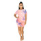 Tie dyed short sleeved T-shirt shorts two-piece set