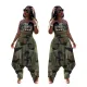 Two Piece Set of  LIMITED EDITON  Camo Wrapped Chest Harun Pants