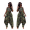 Two Piece Set of  LIMITED EDITON  Camo Wrapped Chest Harun Pants