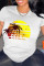Fashion printed large round neck loose fitting T-shirt
