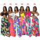 Fashion casual pattern printed wide leg pants (with pockets)