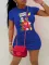 Fashion oversized printed tight fitting dress