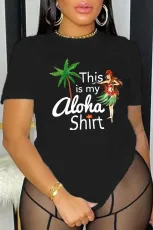 Fashion Large Round Neck Loose fitting T-shirt
