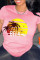Fashion printed large round neck loose fitting T-shirt