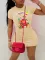 Fashion oversized printed tight fitting dress