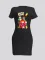 Fashion oversized printed tight fitting dress