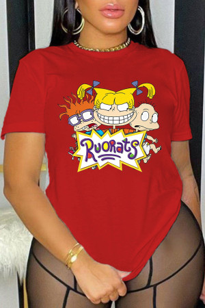 Fashion Large Round Neck Loose fitting T-shirt