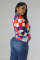 Sexy and fashionable digital printed multicolor shirt skirt