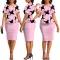 Sexy and fashionable digital printed short sleeved round neck dress