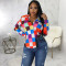 Sexy and fashionable digital printed multicolor shirt skirt