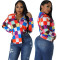 Sexy and fashionable digital printed multicolor shirt skirt