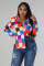 Sexy and fashionable digital printed multicolor shirt skirt