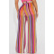Colorful Knitted Hollow Jacquard Fashion Zipper Wide Leg Pants
