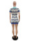Fashionable Knitted Short Sleeve Color Matching Slim Fit Wrap Hip Dress