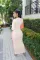 Color blocking thread hollow sexy long dress