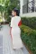 Color blocking thread hollow sexy long dress