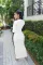 Color blocking thread hollow sexy long dress