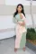 Color blocking thread hollow sexy long dress