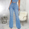 Fashion printed jeans stretch fit Bell-bottoms